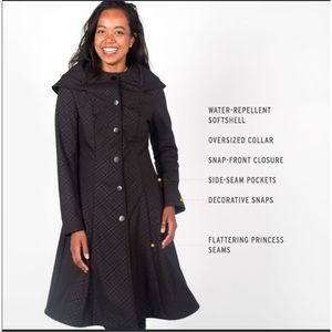 Betabrand x Seth Aaron Phyllis Jacket Day Coat Trench Womens Size Large